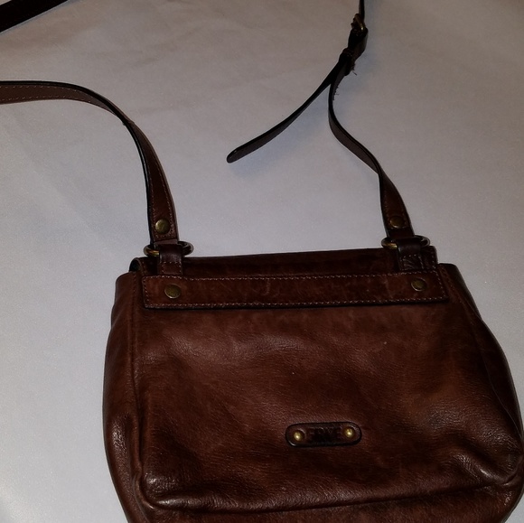 FRYE SMALL LEATHER CHOCOLATE CROSSBODY - Picture 3 of 5